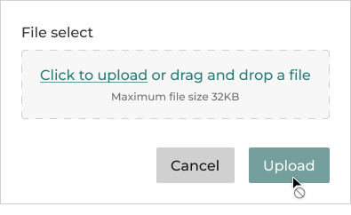 An empty file upload field featuring a disabled button without an explanation as to why it’s disabled.