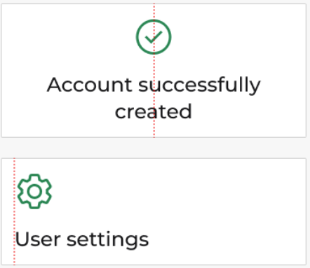 Icons properly aligned with text.