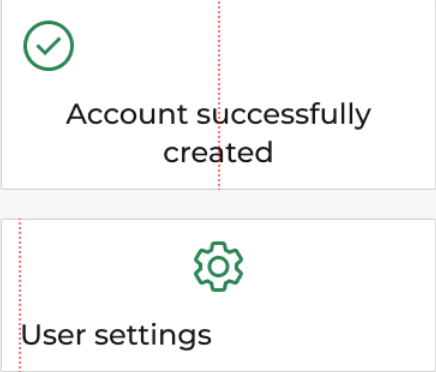 Text and icons improperly aligned, as described in the caption.
