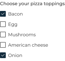 A checkbox group with more than one option selected.