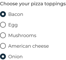 A radio button group limiting users to a single option, as described in the caption.