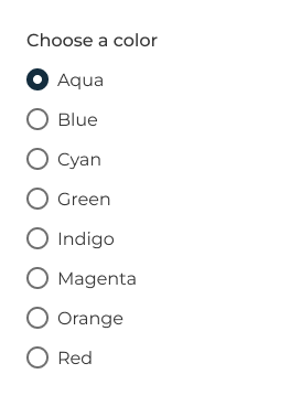 A radio button group used improperly to show eight options.