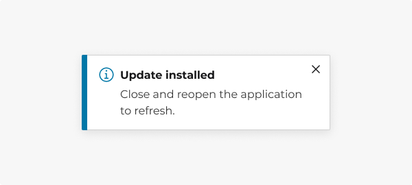 Image of a toast notification used to provide quick, non-intrusive feedback.